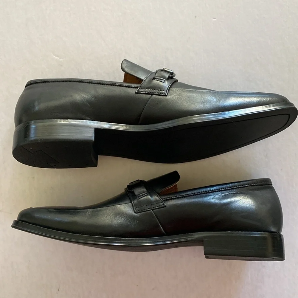 BLAKE MCKAY Men's Black Leather Loafers Size 10